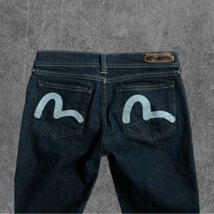 Vintage low waisted rare evisu x puma jeans